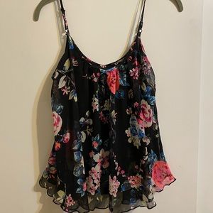 Express Black Floral Top